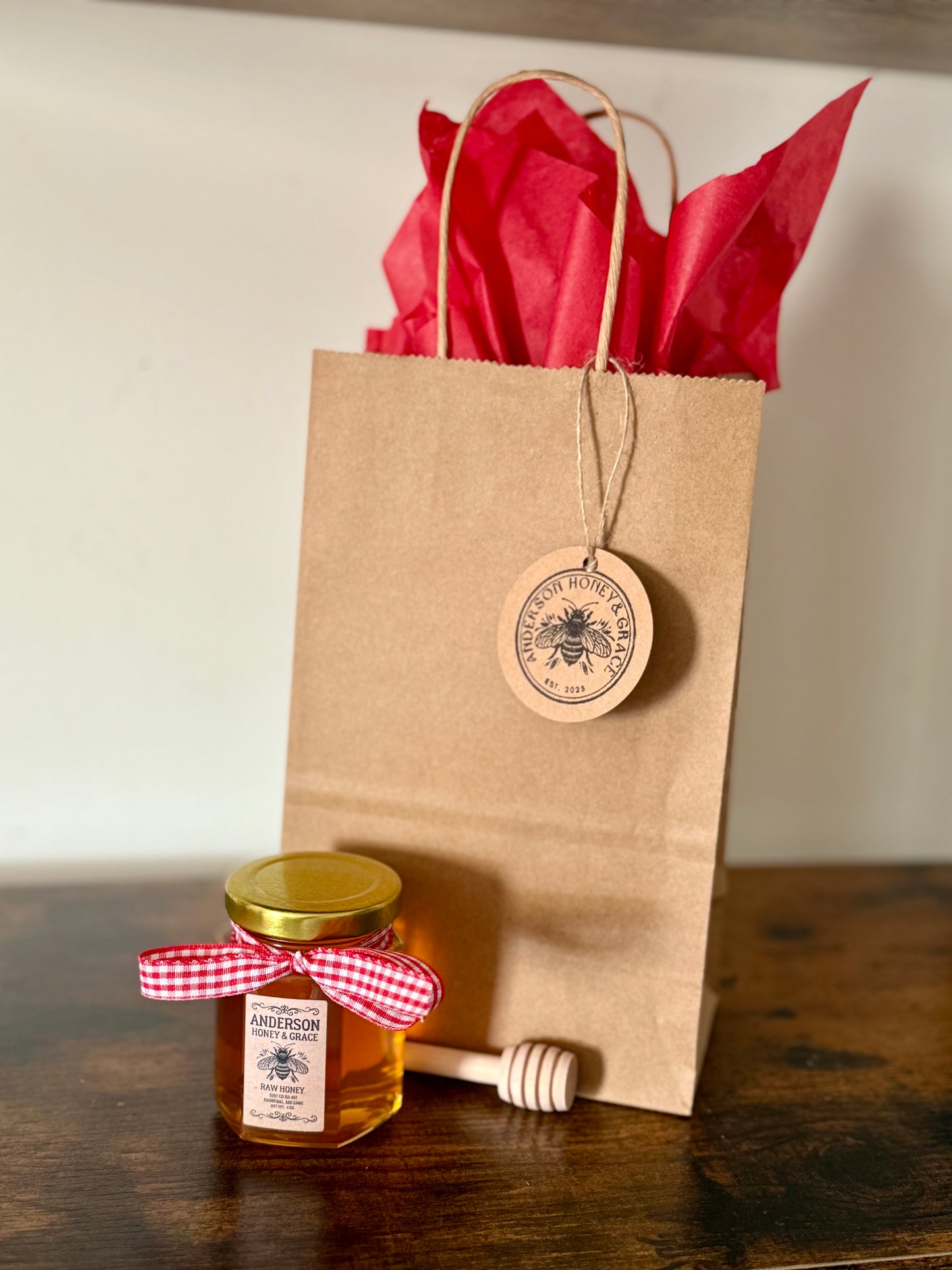 4oz Raw Honey Hexagon Jar Christmas Special