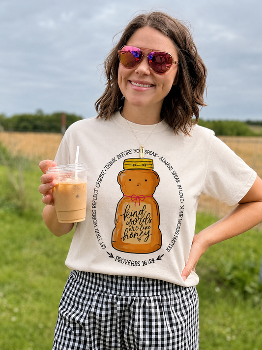 Proverbs 16:24 Honey Bear Tee