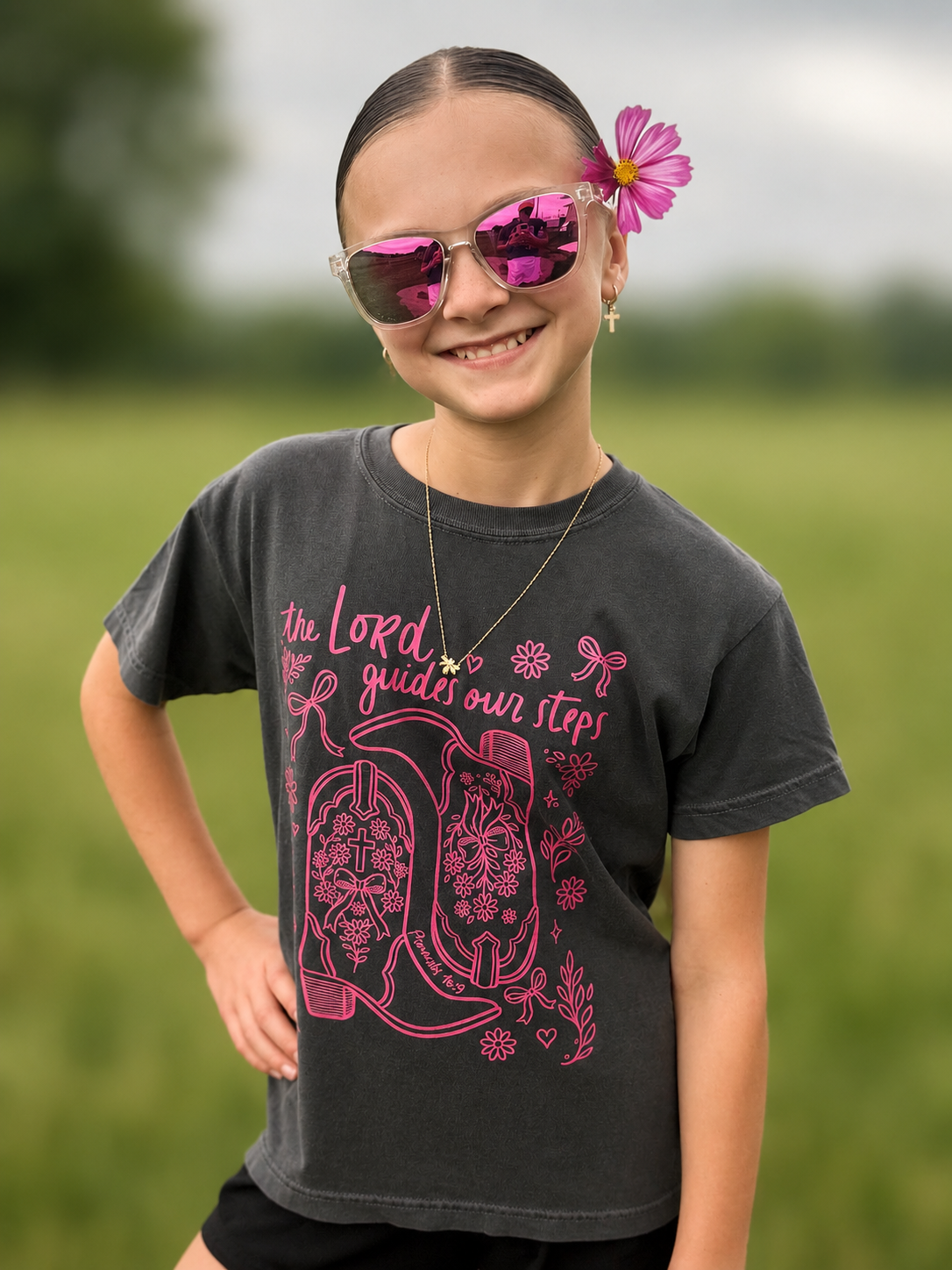 the Lord guides our steps youth tee