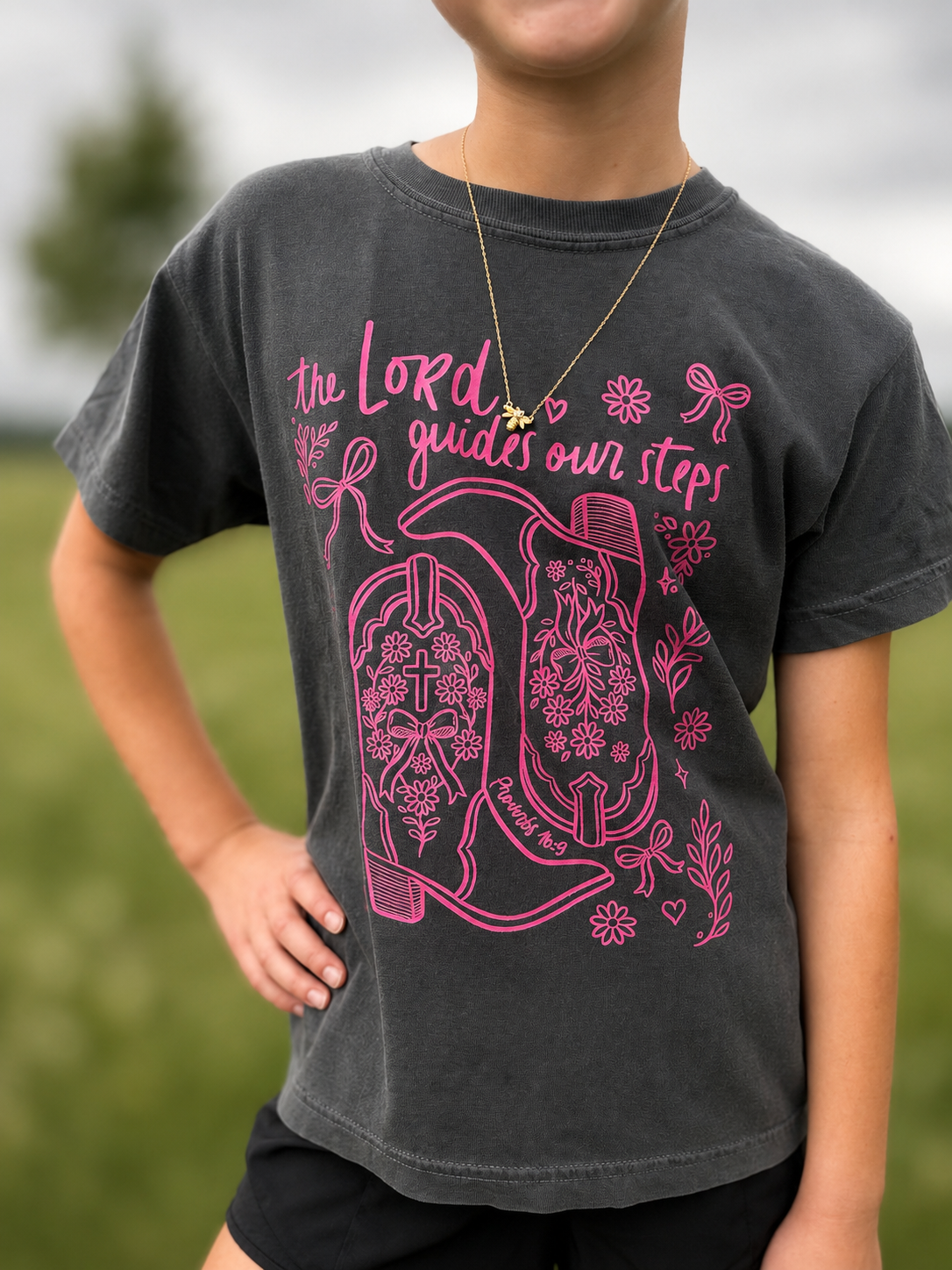 the Lord guides our steps youth tee